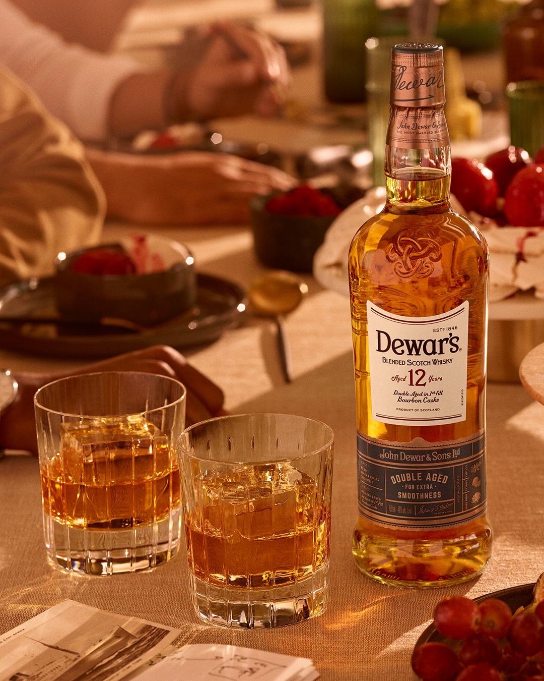 Dewar's 12 poured over ice